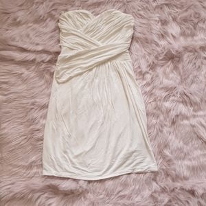 White strapless dress